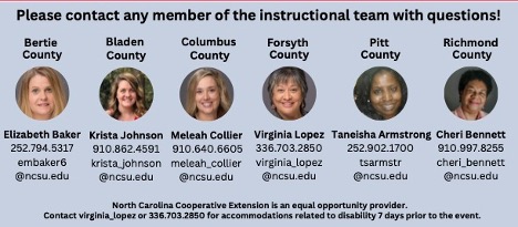 Please contact any member of the instructional team with questions!