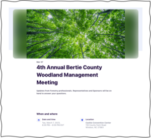 Cover photo for 2023 Bertie County Woodlands Management Meeting