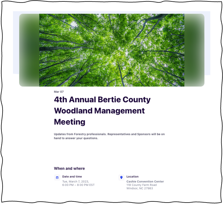 4th Annual Bertie County Woodland Management Meeting