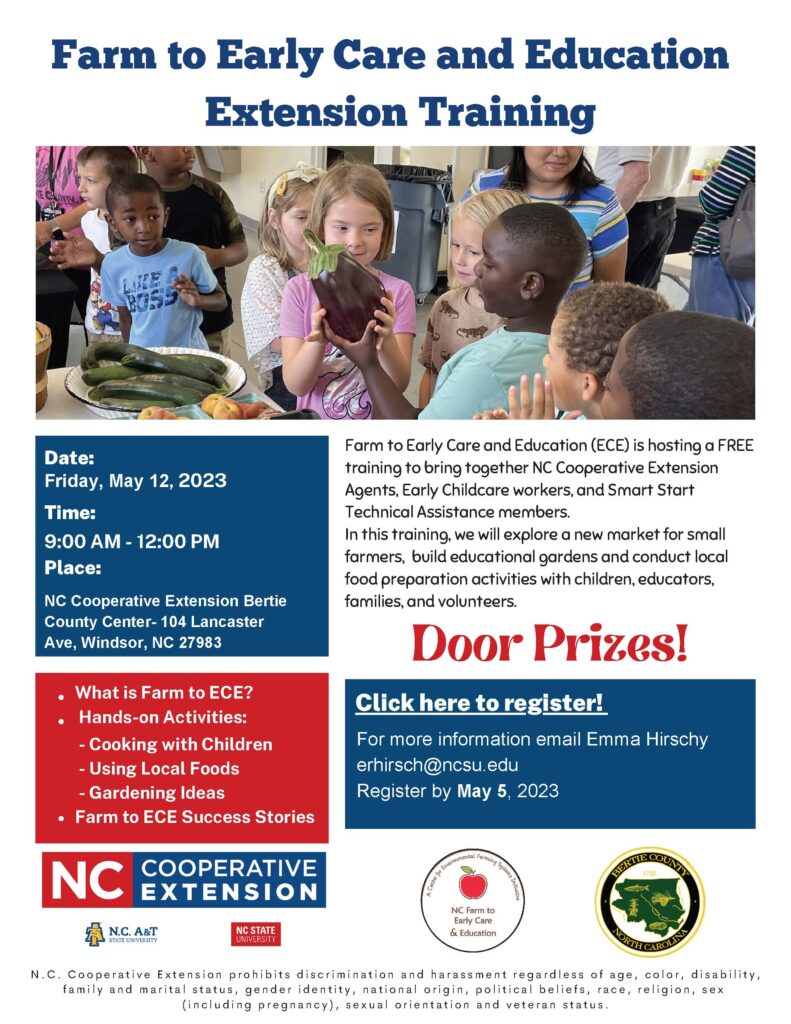  Farm to Early Care and Education Extension Training poster