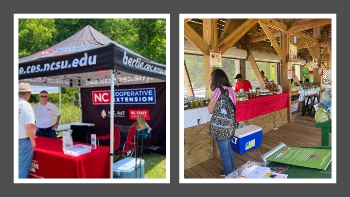 N.C. Cooperative Extension at a farmers Market.