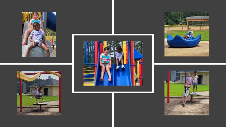 Kids playing on a playground.