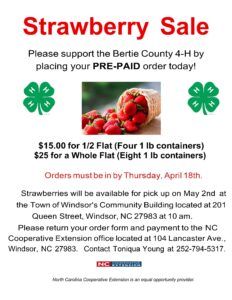 Cover photo for 4H Annual Strawberry Sale