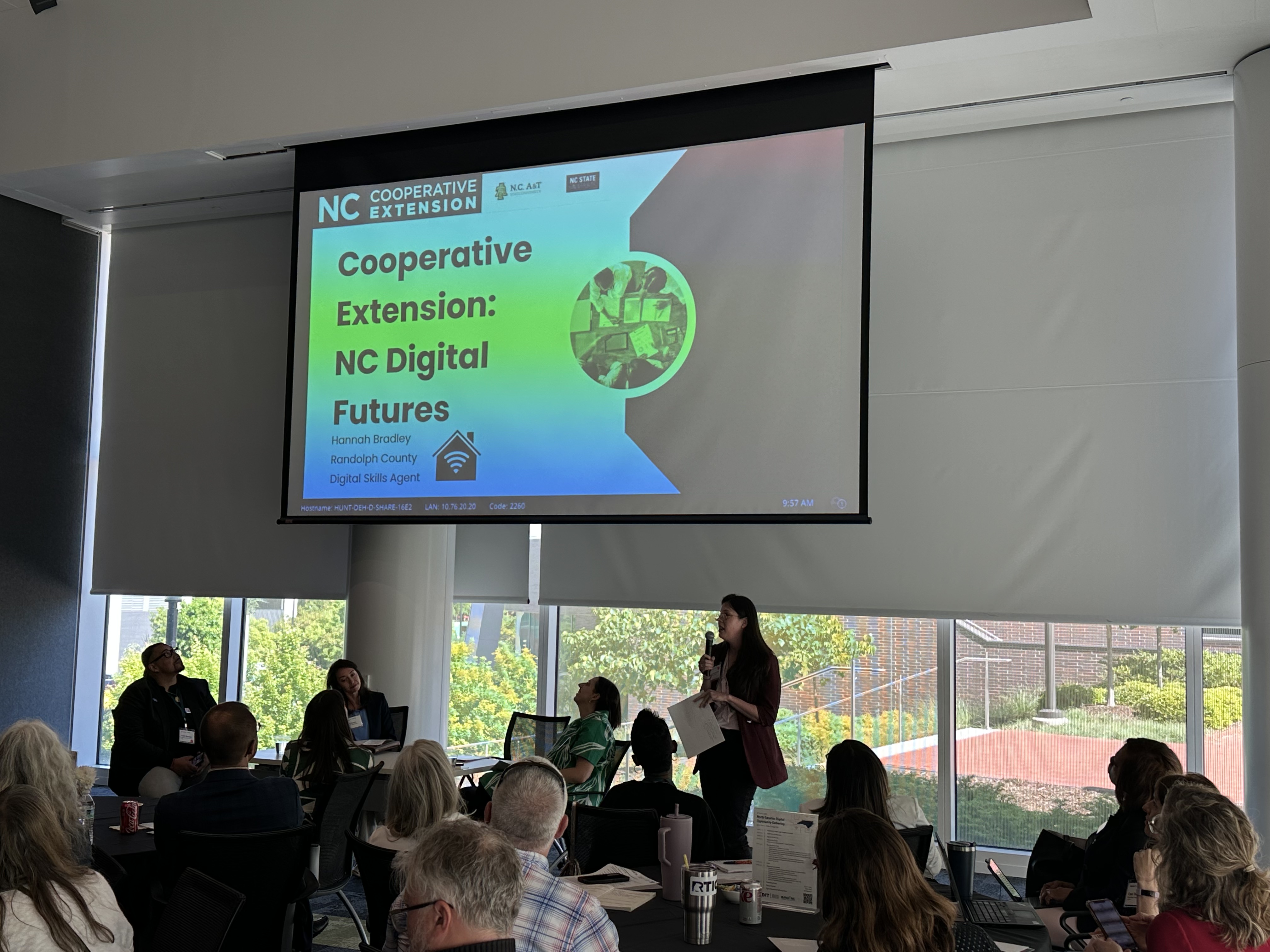 Hannah Bradley-Cobb speaks as a panelist during a breakout session at the NC Digital Opportunity Gathering.