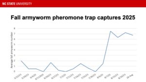 Graph showing fall armyworm moth activity