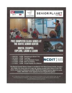 Flyer offering free computer courses