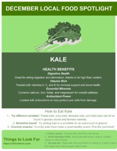 Kale Harvest of the Month info.Recipe Kale Chips